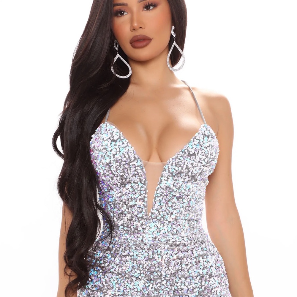 fashion nova . never worn/ tags still on . embellished sequin  gown